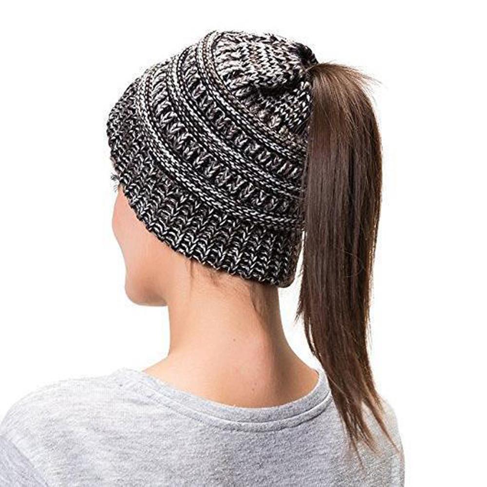 Soft Knit Ponytail Beanie Hat - Image 8