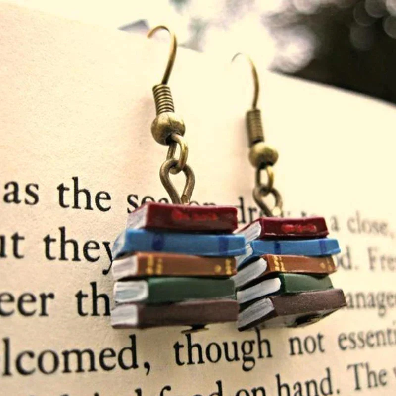 Stack of Books Earrings - Image 3