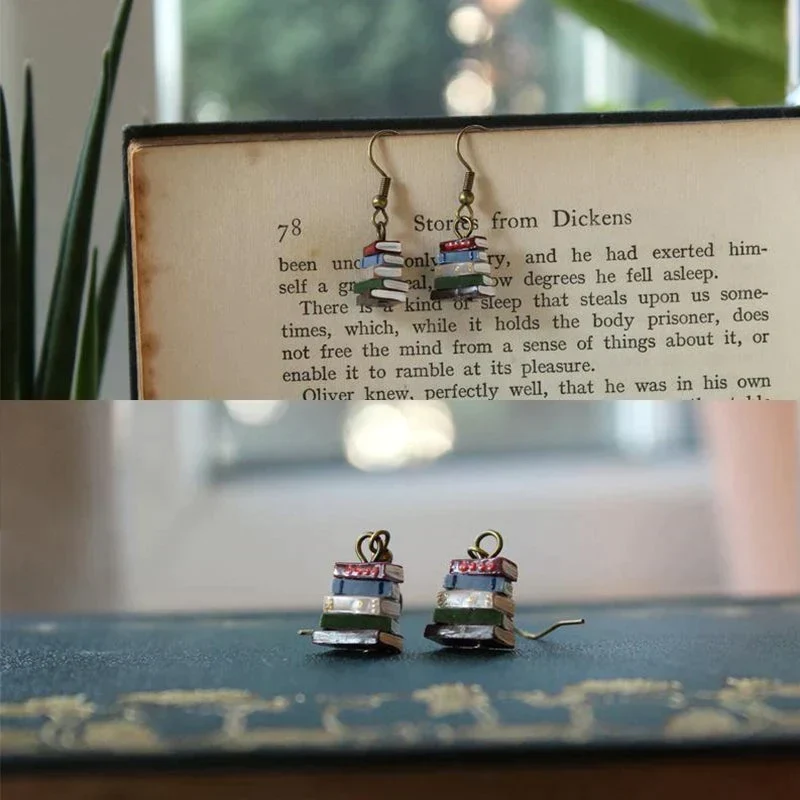 Stack of Books Earrings - Image 4