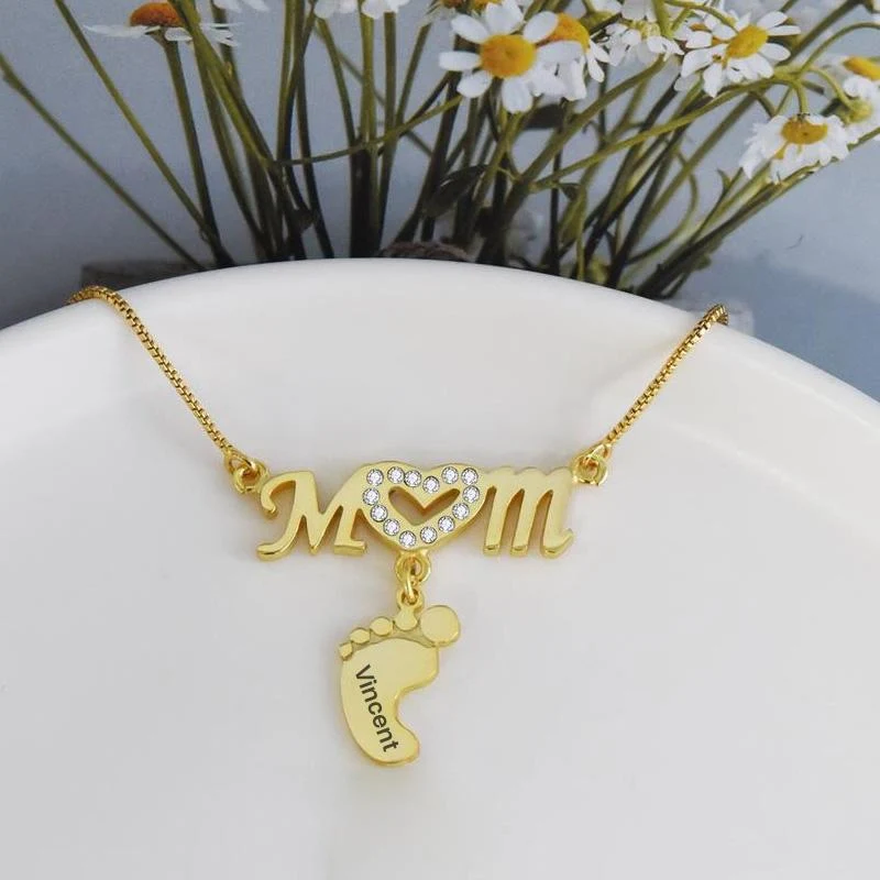 Stainless Steel Necklace with Doll's Feet - Image 4