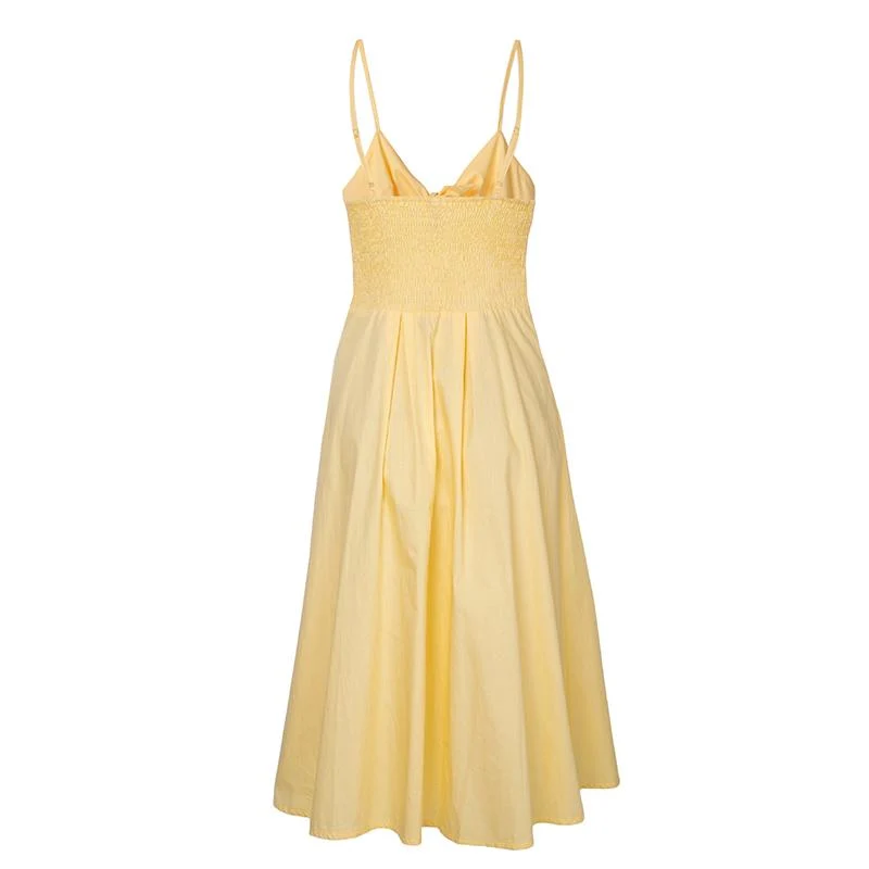 Strap Knitted Front Cutout Button Dress - Image 11