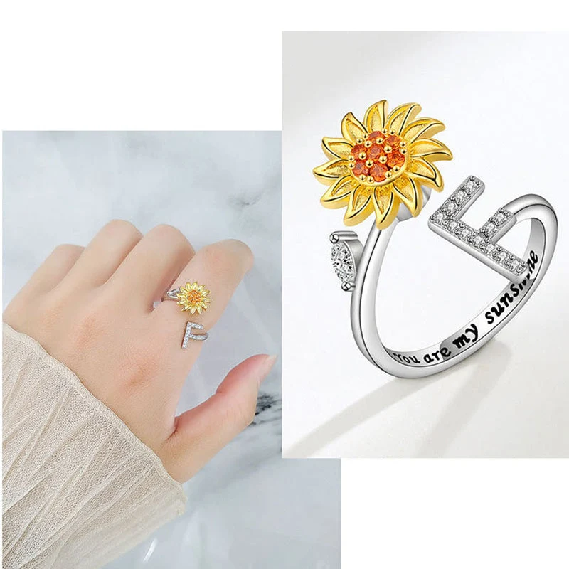 Sunflower Letter Adjustable Ring For Daughter/Granddaughter - Image 10