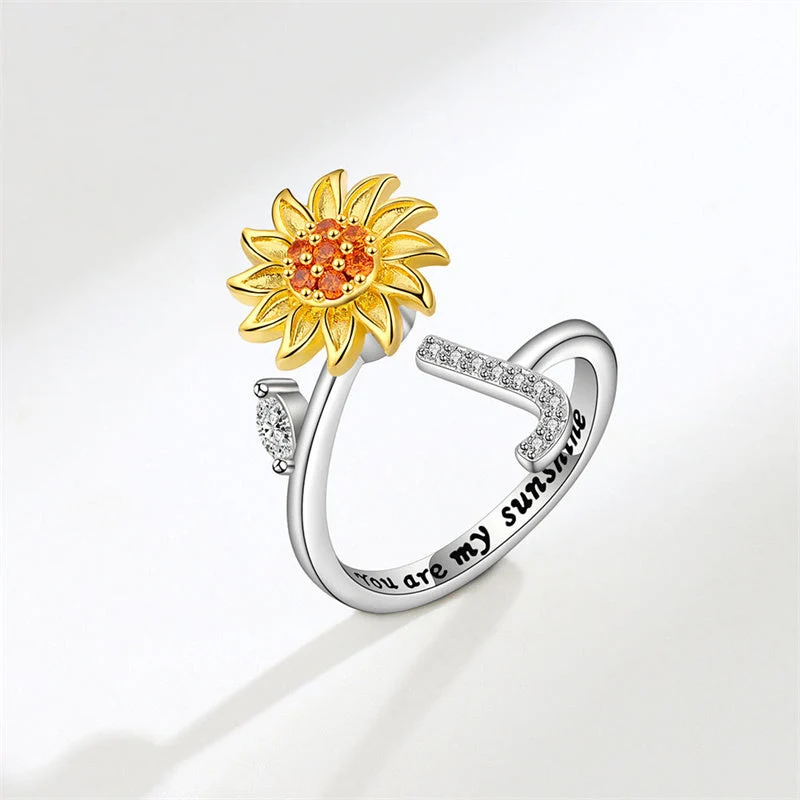 Sunflower Letter Adjustable Ring For Daughter/Granddaughter - Image 13