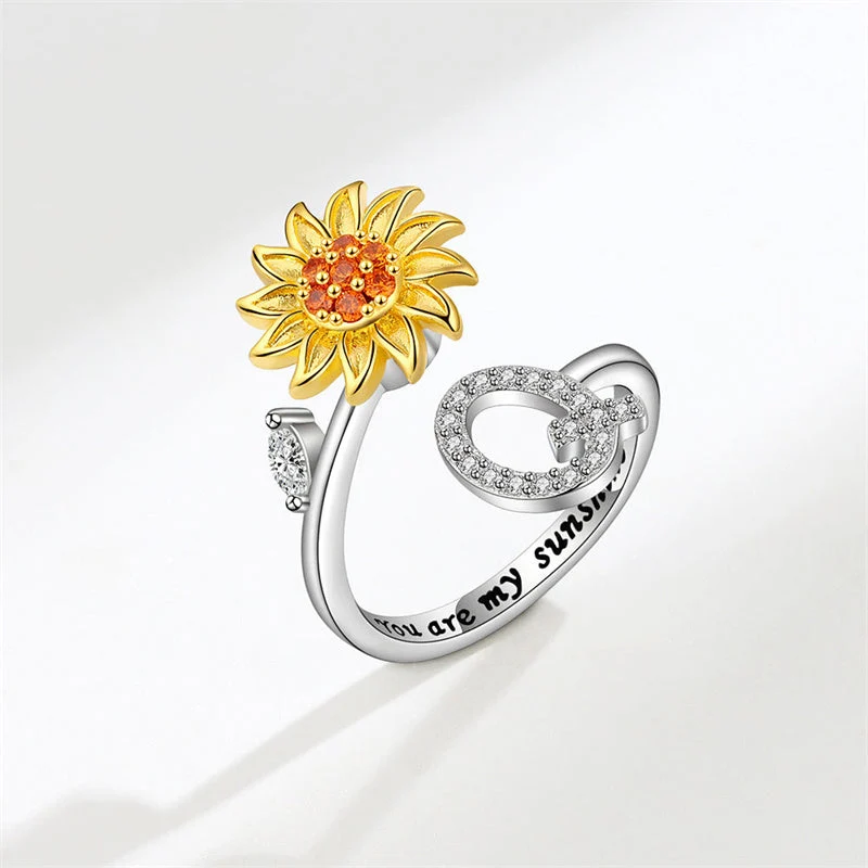 Sunflower Letter Adjustable Ring For Daughter/Granddaughter - Image 17