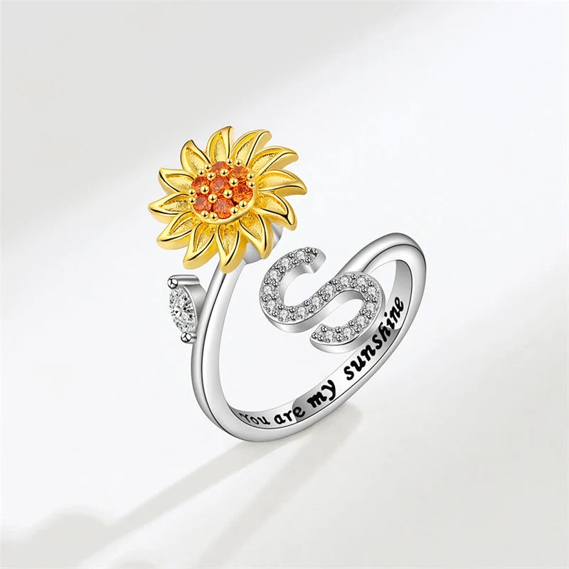 Sunflower Letter Adjustable Ring For Daughter/Granddaughter - Image 19