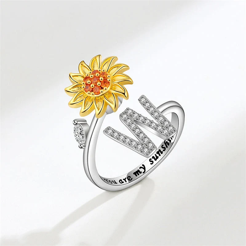 Sunflower Letter Adjustable Ring For Daughter/Granddaughter - Image 23