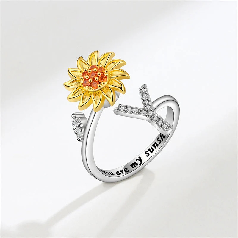 Sunflower Letter Adjustable Ring For Daughter/Granddaughter - Image 24