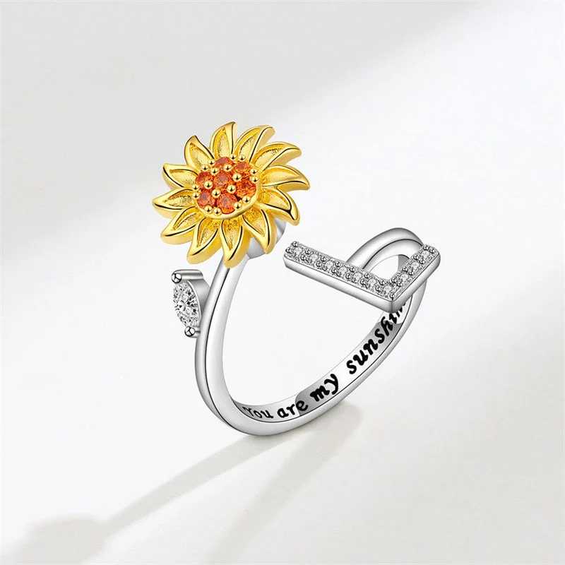 Sunflower Letter Adjustable Ring For Daughter/Granddaughter - Image 26