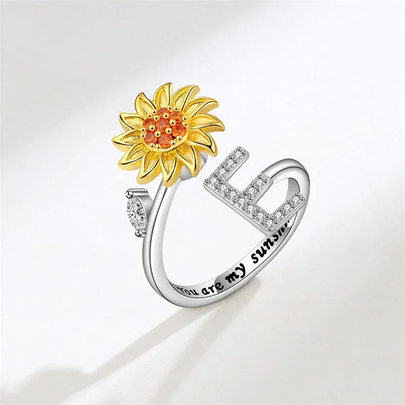 Sunflower Letter Adjustable Ring For Daughter/Granddaughter - Image 35