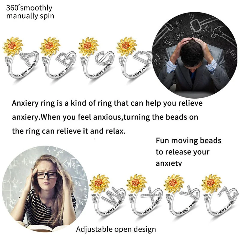 Sunflower Letter Adjustable Ring For Daughter/Granddaughter - Image 5