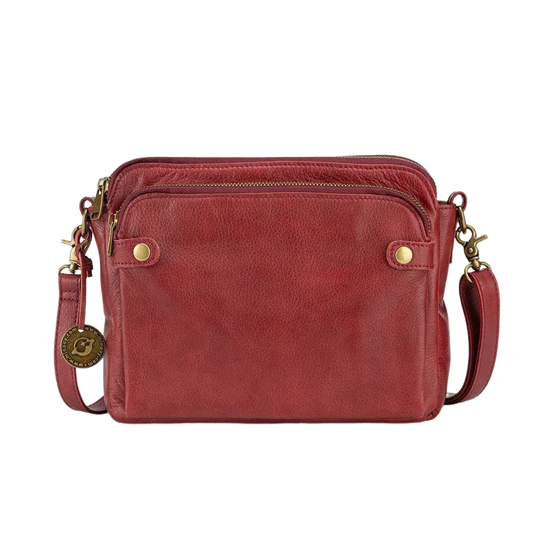 Three-Layer Leather Crossbody Shoulder & Clutch Bag - Image 6