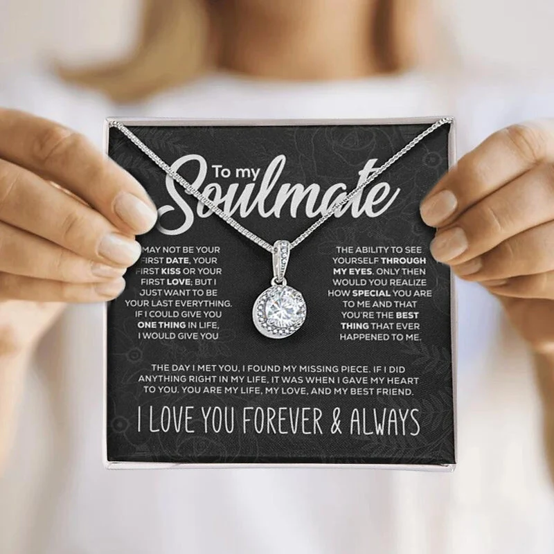 To My Soulmate Sparkling Round Created Necklace - š„š„Pre-sale For A Limited Time With The Lowest Discount - Image 4