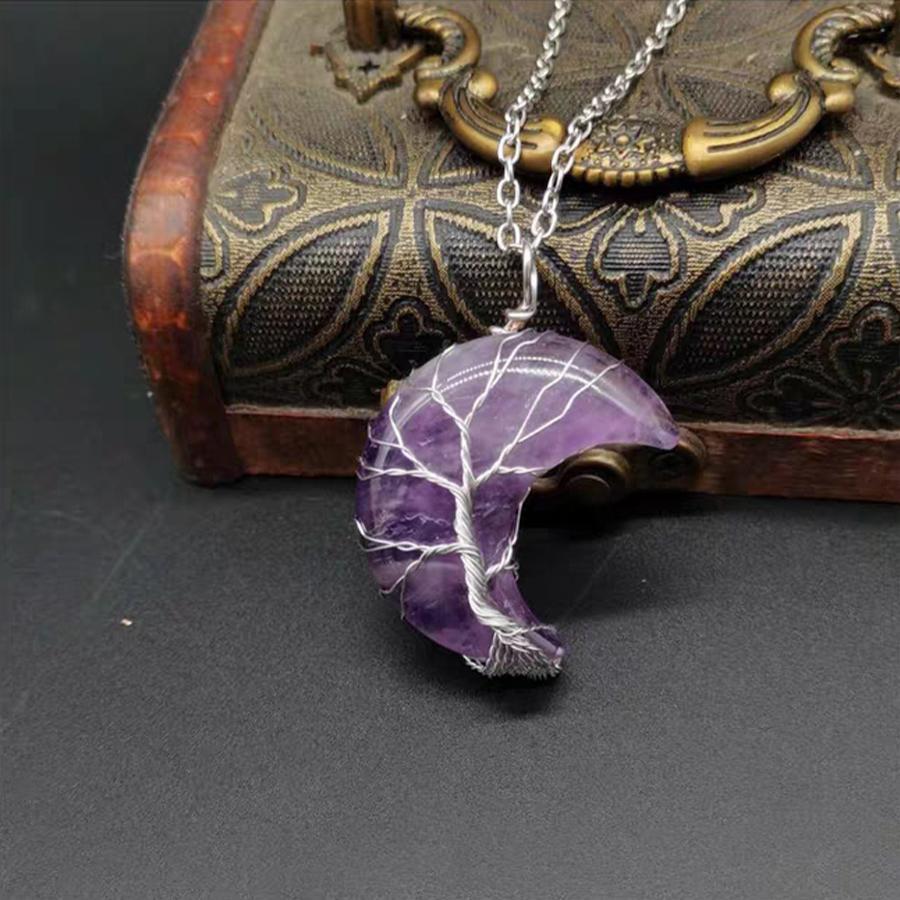 Tree of Life Crescent Moon Necklace - Image 5