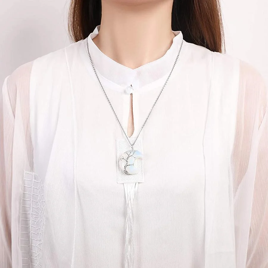 Tree of Life Crescent Moon Necklace - Image 8