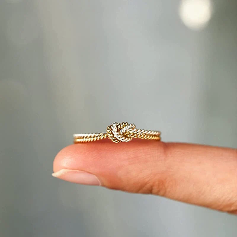 True Love Handcrafted Two Strand Knot Ring - Image 6