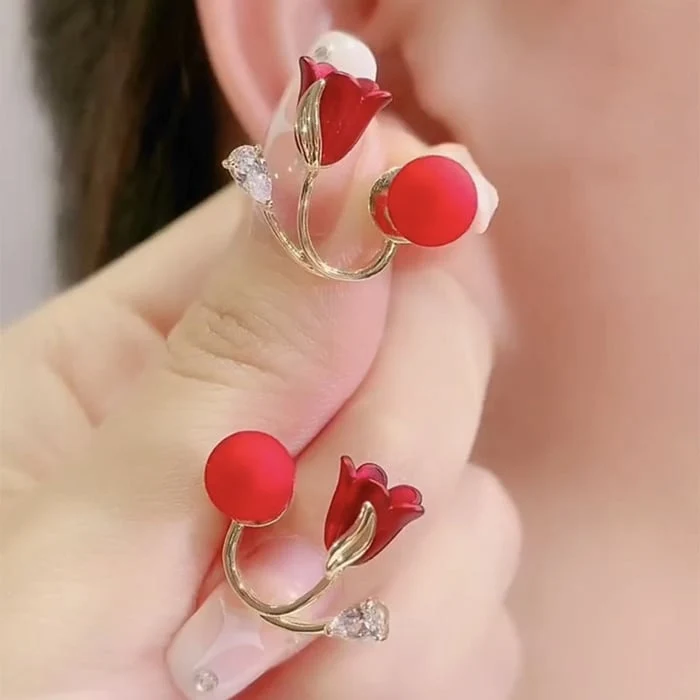 Tulip Flower Versatile Earrings - Image 3