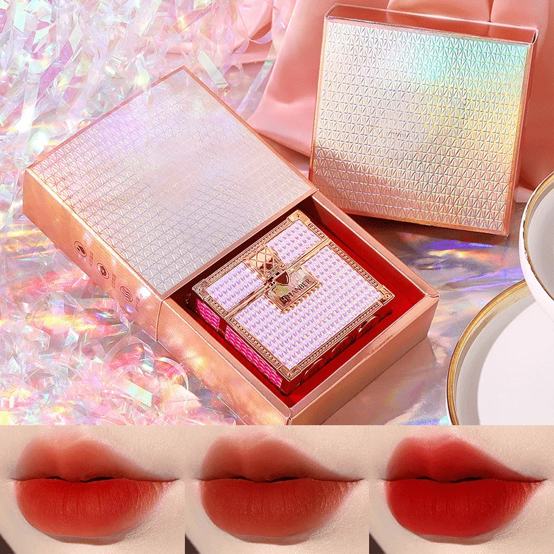 Velvet Matte Lipstick Set with Chain Bag - Image 14
