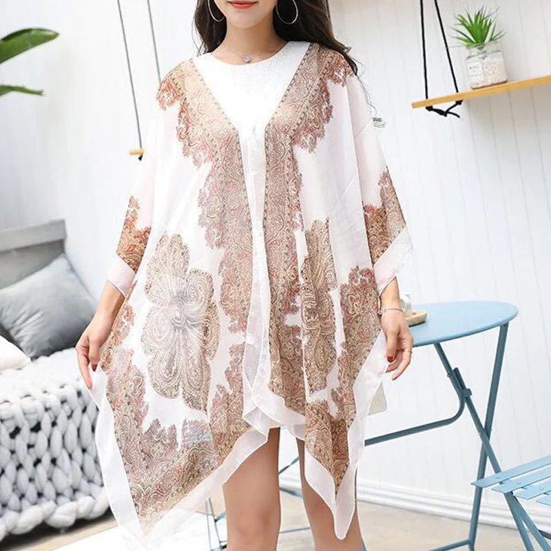 Versatile Sun Protection Chiffon Shawl - Image 4