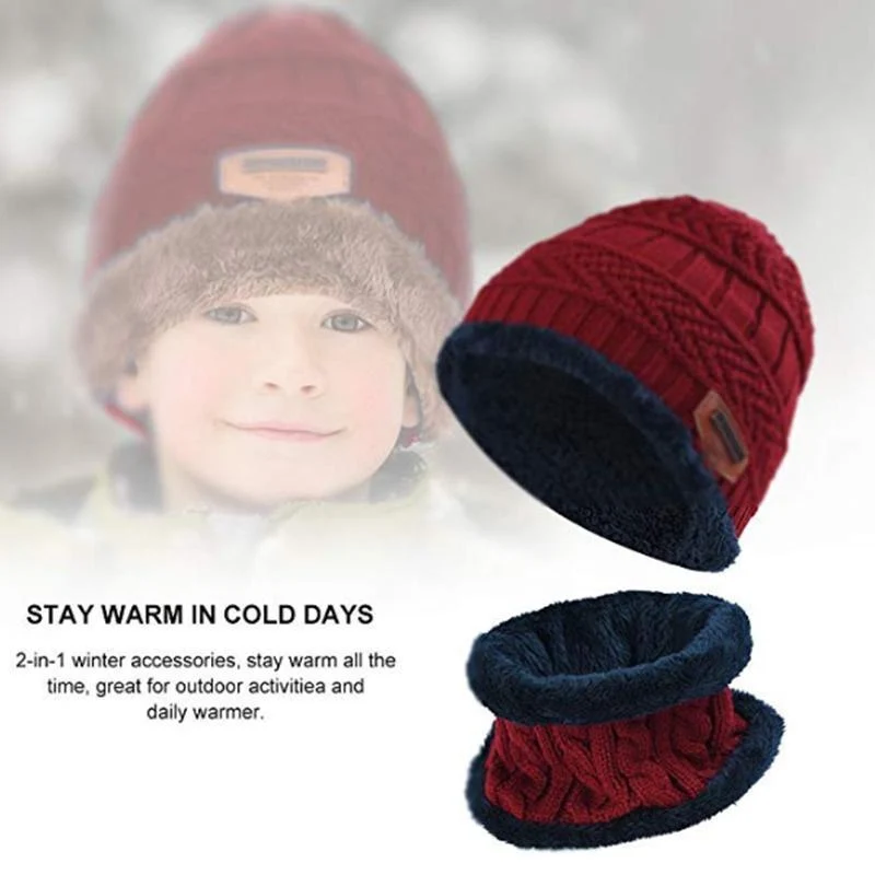 Warm Beanie Cap With Scarf - Image 4