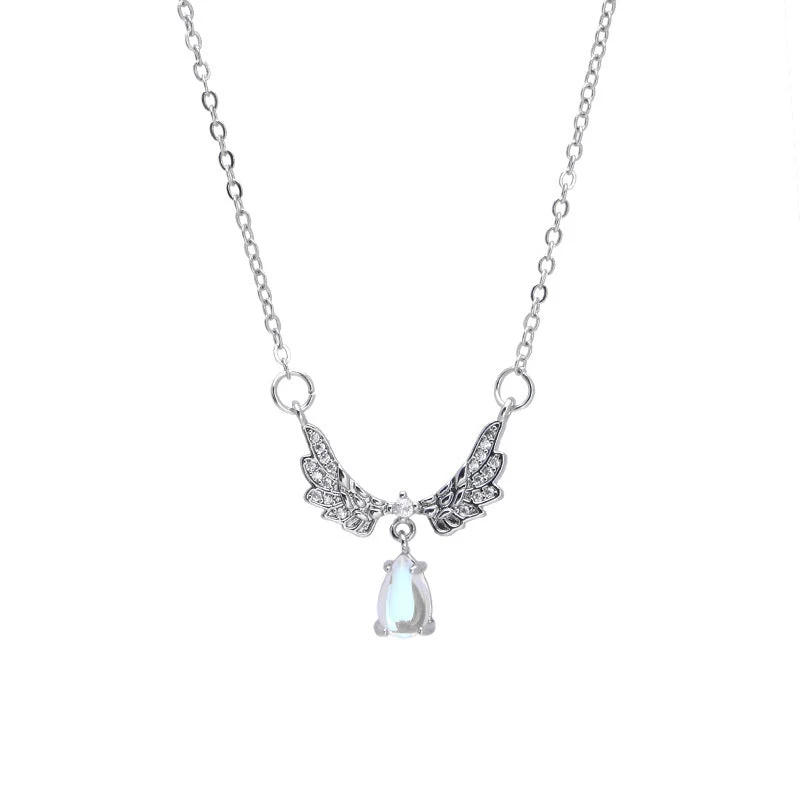 Wing Moonstone Pendant Necklace - Image 11