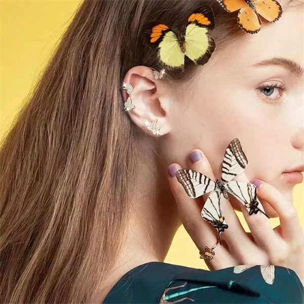 Withinhand Fashion Butterfly Climber Earrings - Image 2