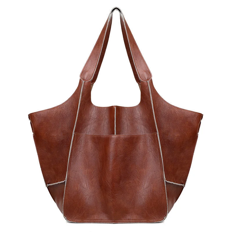 Women Oversize Weekender Leather Handbags - Image 11