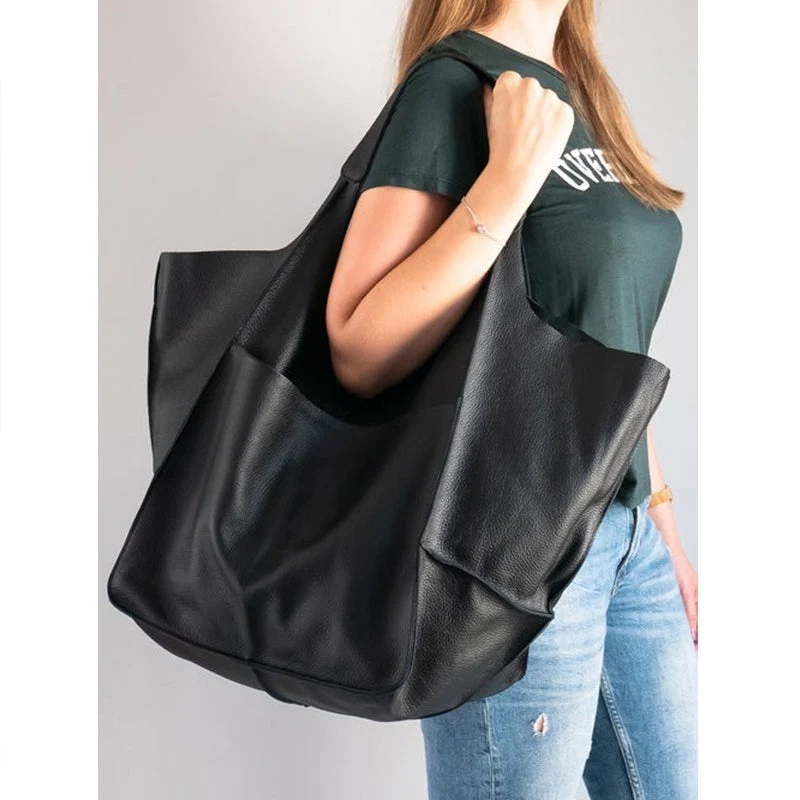 Women Oversize Weekender Leather Handbags - Image 13
