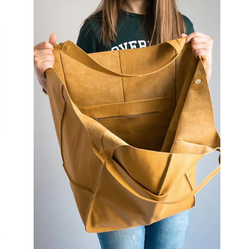 Women Oversize Weekender Leather Handbags - Image 16