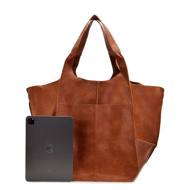 Women Oversize Weekender Leather Handbags - Image 18