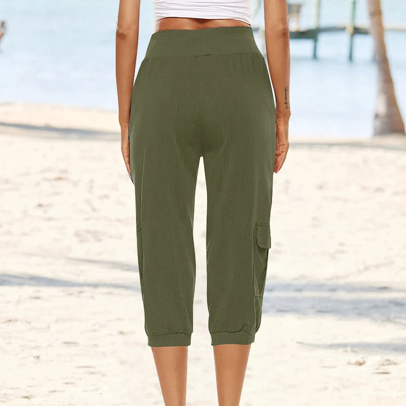 Women's Drawstring Cargo Pants - Image 14