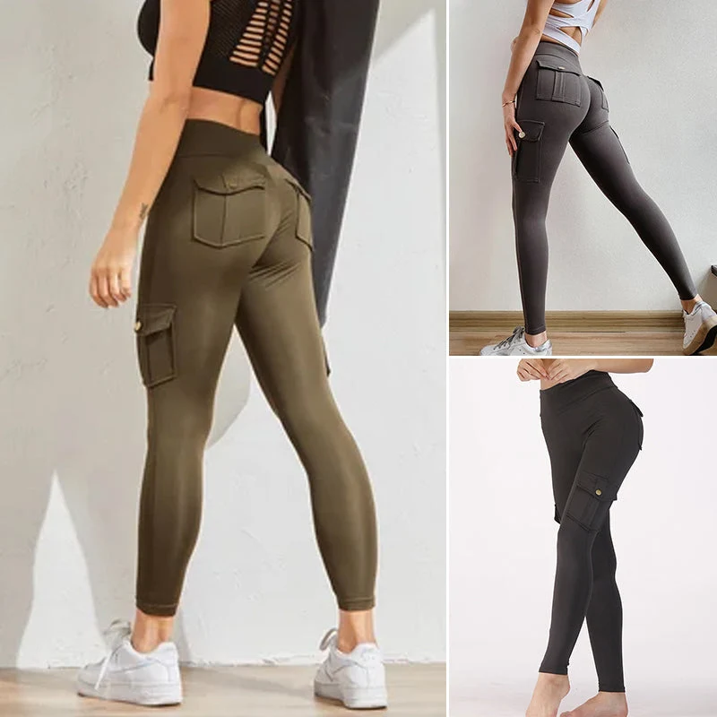 Women's Pocket Sexy Stretch Leggings Fitness Track Pants - Image 2