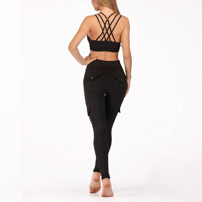 Women's Pocket Sexy Stretch Leggings Fitness Track Pants - Image 8