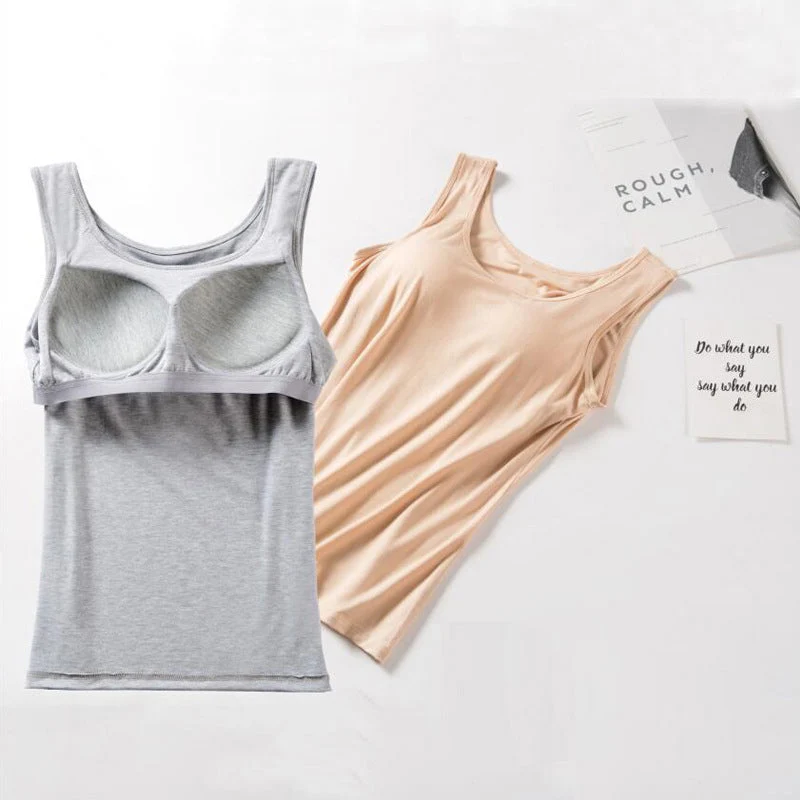 Women's Tank Top with Built-In Bra - Image 3