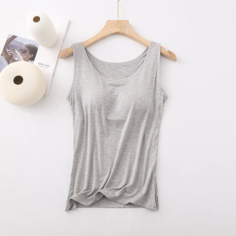 Women's Tank Top with Built-In Bra - Image 8