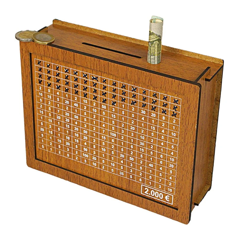 Wooden money box with engraved figures - Image 12