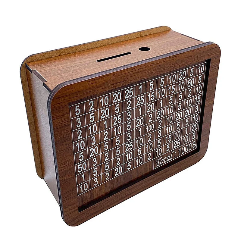 Wooden money box with engraved figures - Image 9