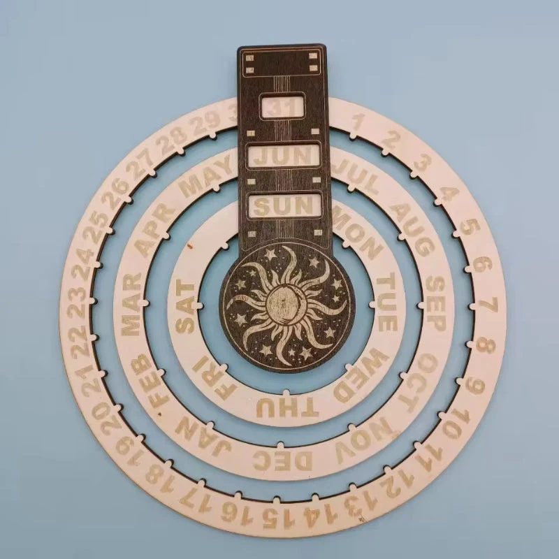 Wooden Rotating Circular Perpetual Calendar - Image 13