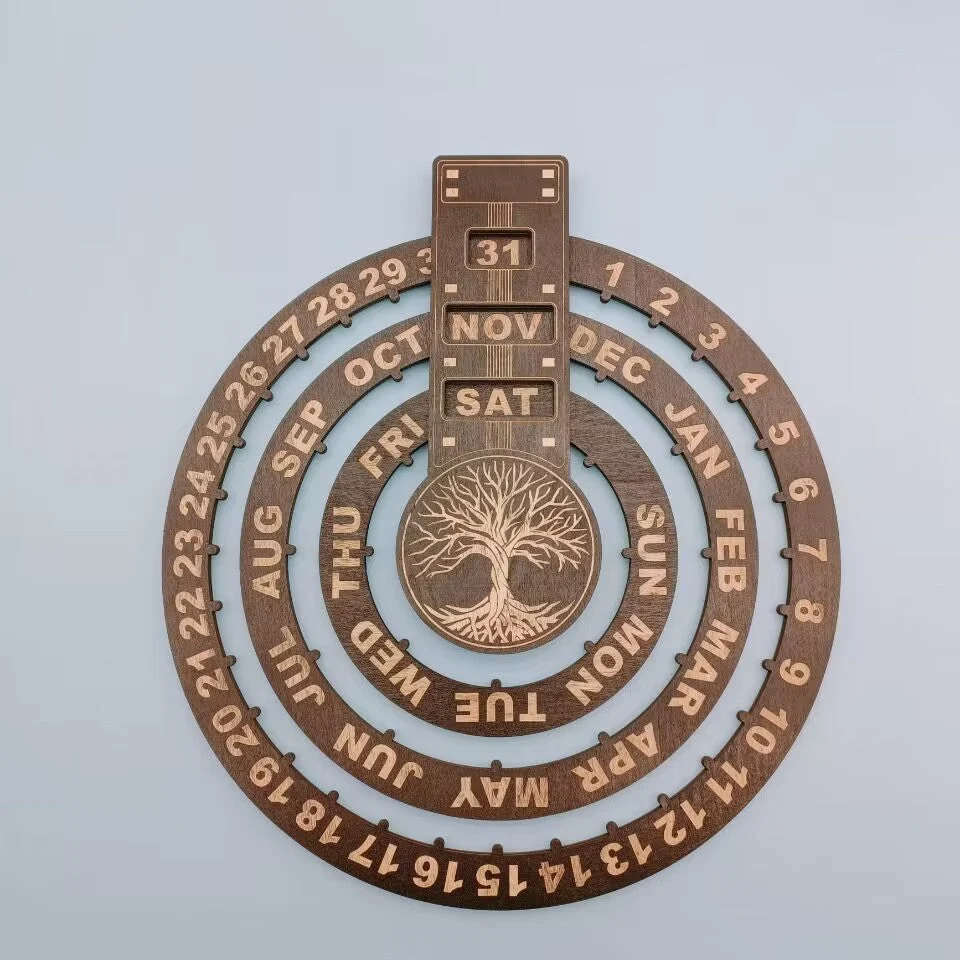 Wooden Rotating Circular Perpetual Calendar - Image 14